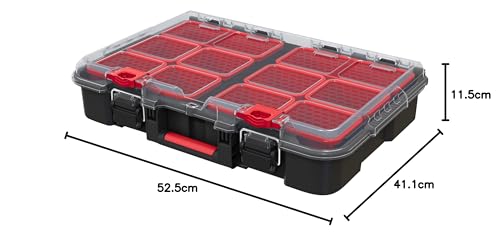 Keter Stack n' Roll Modular DIY Organiser, Removable Bins, Stackable, Lightweight, Durable, Water Resistant, Black