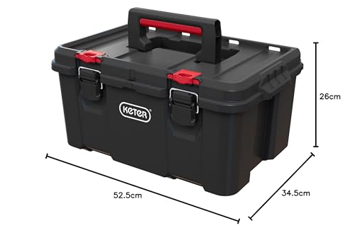 Keter Stack n' Roll Modular DIY Toolbox, Stackable, Lightweight, Durable, Water Resistant, Black