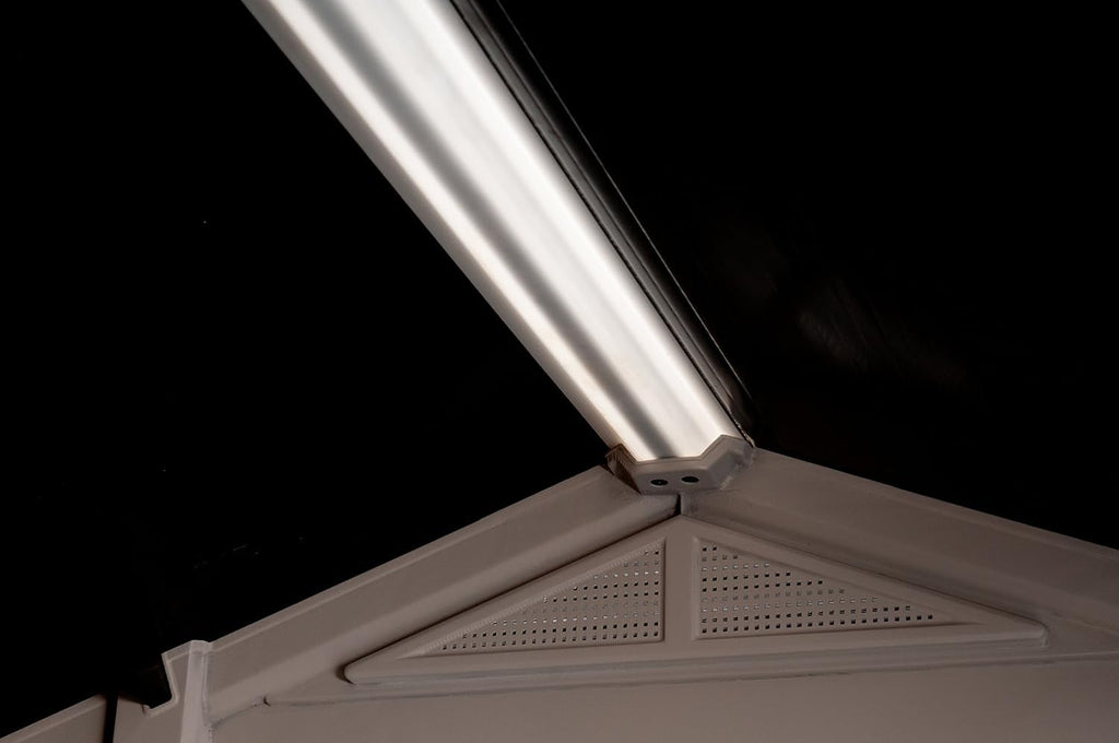 Keter Factor Outdoor Plastic Garden Storage Shed, Beige, 8 x 8 ft