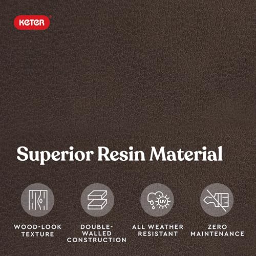 Keter City Brown Resin Deck Box Patio Furniture Pool Accessories and Outdoor Toy Storage