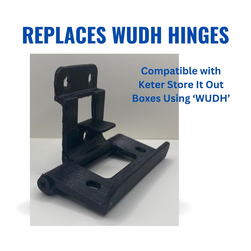 EASYREP 2 Pack Replacement WUDH Hinge for Keter Ultra and Max Store It Out Storage Garden Deck Bin Box