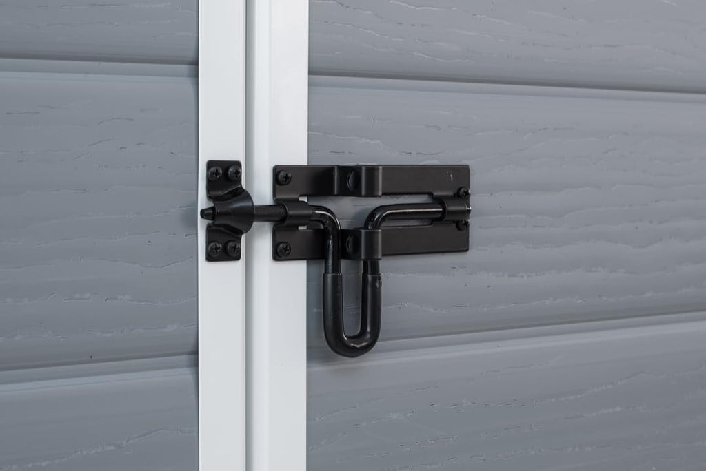 Keter Manor Outdoor Plastic Garden Storage Shed, Grey, 6 x 8 ft