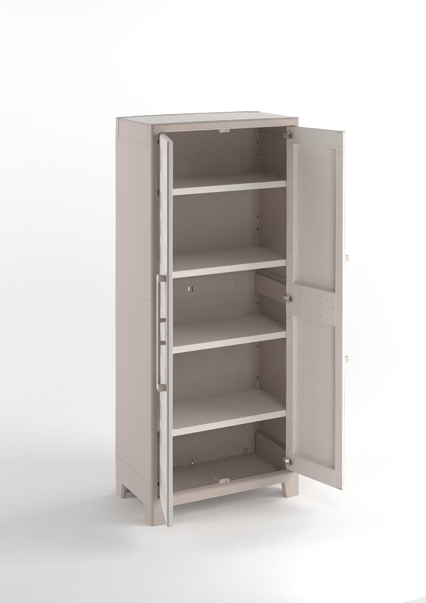 Keter Gulliver High Indoor Garage Utility Multi Purpose Cabinet - Beige/Sand