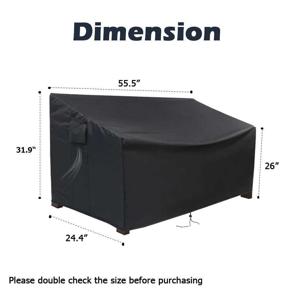 Guisong Outdoor Storage Bench Protector, Waterproof Cover for Keter 70 Gallon Deck Box, Patio Bench/Seating Storage Cabinet