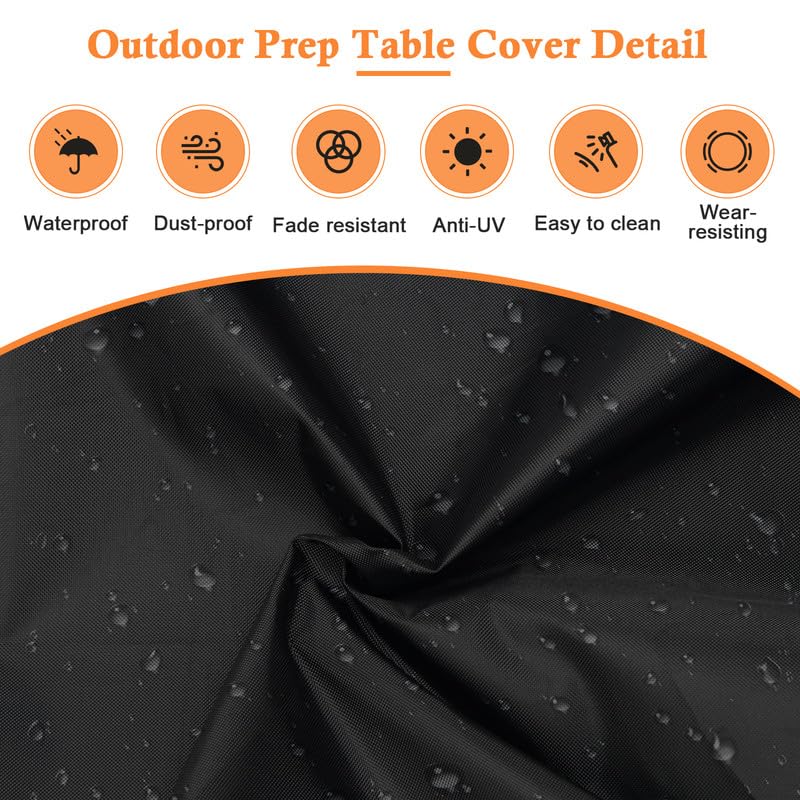 Hoedia Outdoor Prep Table Cover-52 Inch for Keter Unity XL & Storage Cabinet, 420D Bar Cart Cover Waterproof, Dustproof & UV Resistant