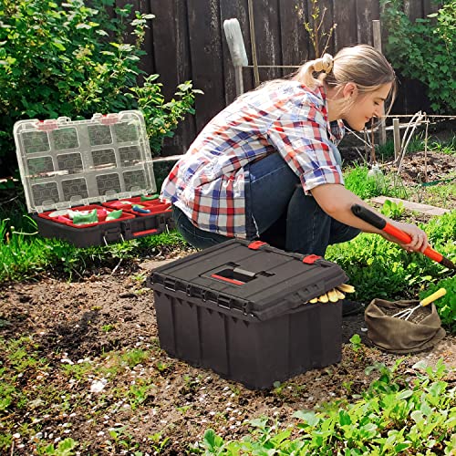 Keter Stack n' Roll Modular DIY Toolbox, Stackable, Lightweight, Durable, Water Resistant, Black