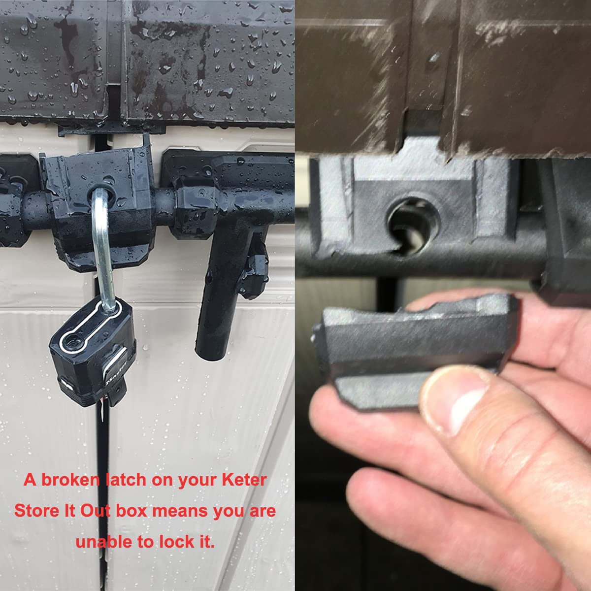 HOOMWELL Lid Locking Latch Replacement For Keter Store It Out Box Outdoor Garden Storage Shed, Repairing Fixing Broken Snapped WLDC Part
