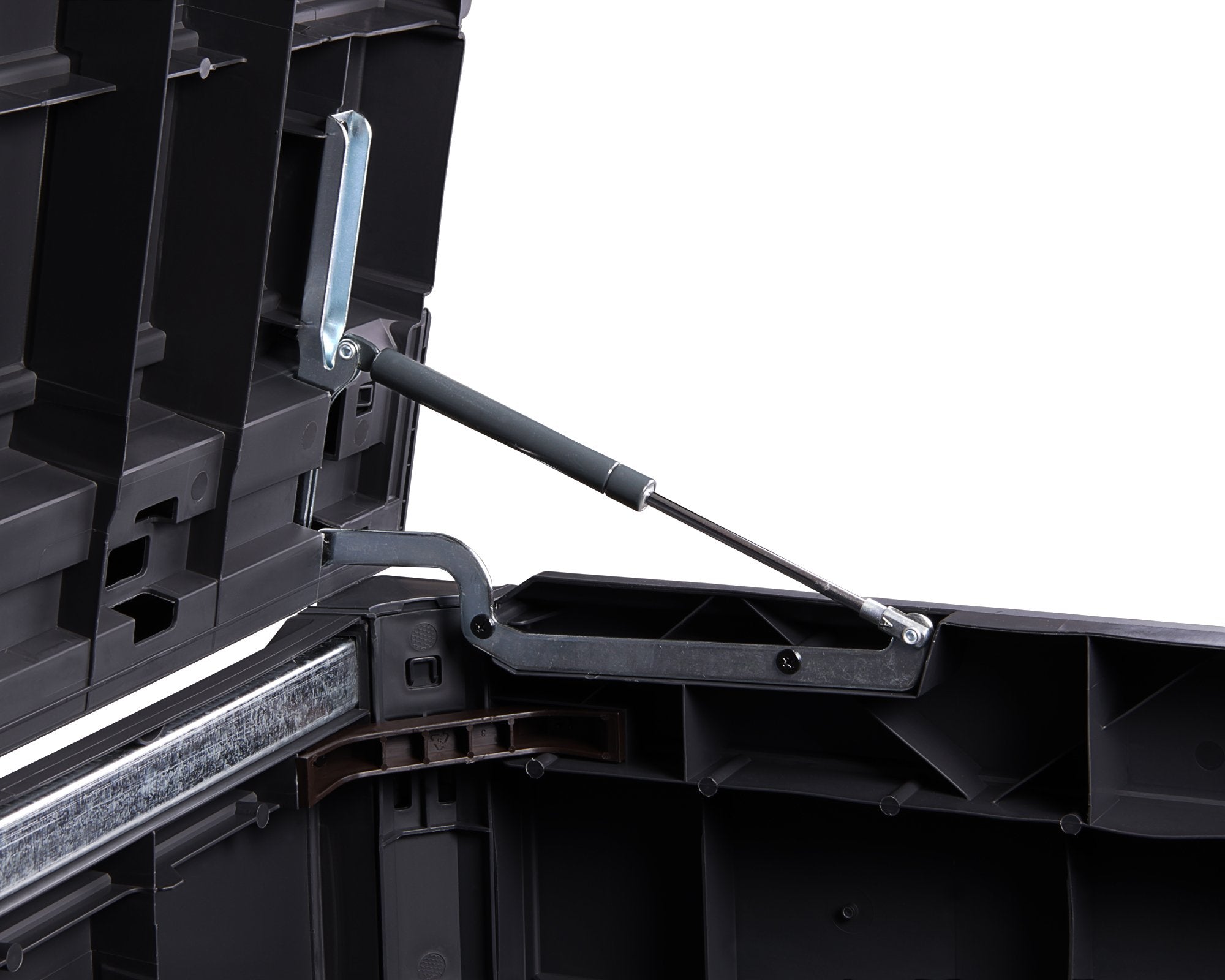 Keter Ontario XXL Cushion Box, Storage Box, Anthracite, 870 Litres, Wood Look with Gas Pressure Springs, Approx. 146 x 82 x 86 (H) cm