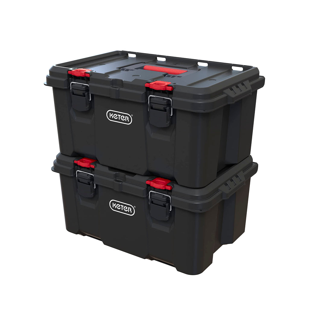 Keter Stack n' Roll Modular DIY Toolbox, Stackable, Lightweight, Durable, Water Resistant, Black