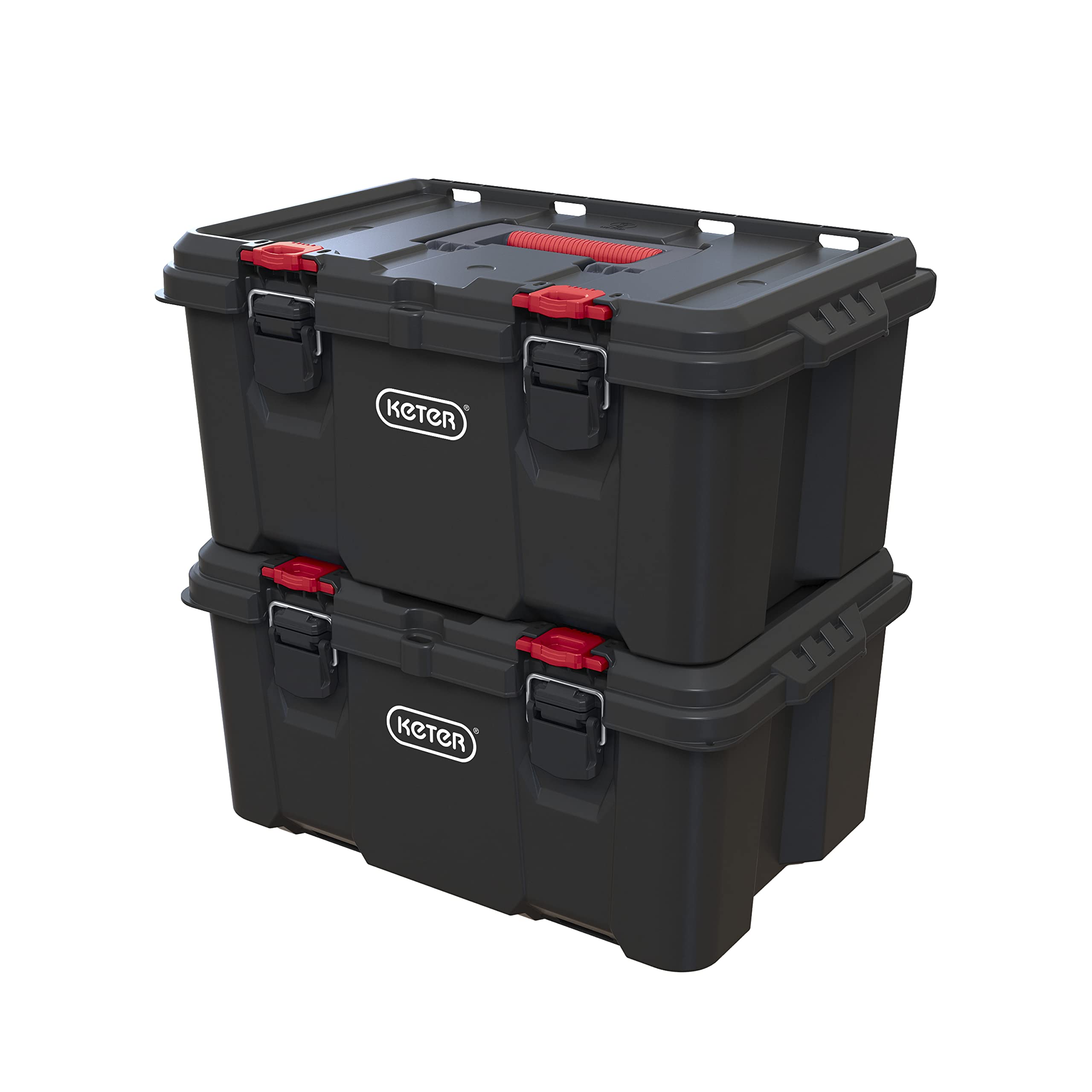 Keter Stack n' Roll Modular DIY Toolbox, Stackable, Lightweight, Durable, Water Resistant, Black