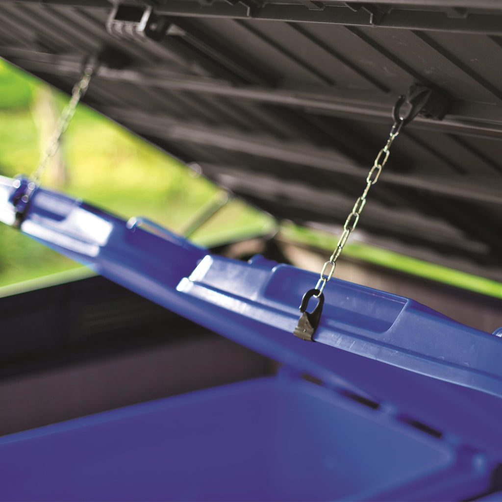 Keter Grande Store Outdoor Double Door Garden Furniture Storage Shed Grey Duotech+ Wood Look and Feel | Fade Free | All Weather Resistant | Safe and Secure | Zero Maintenance