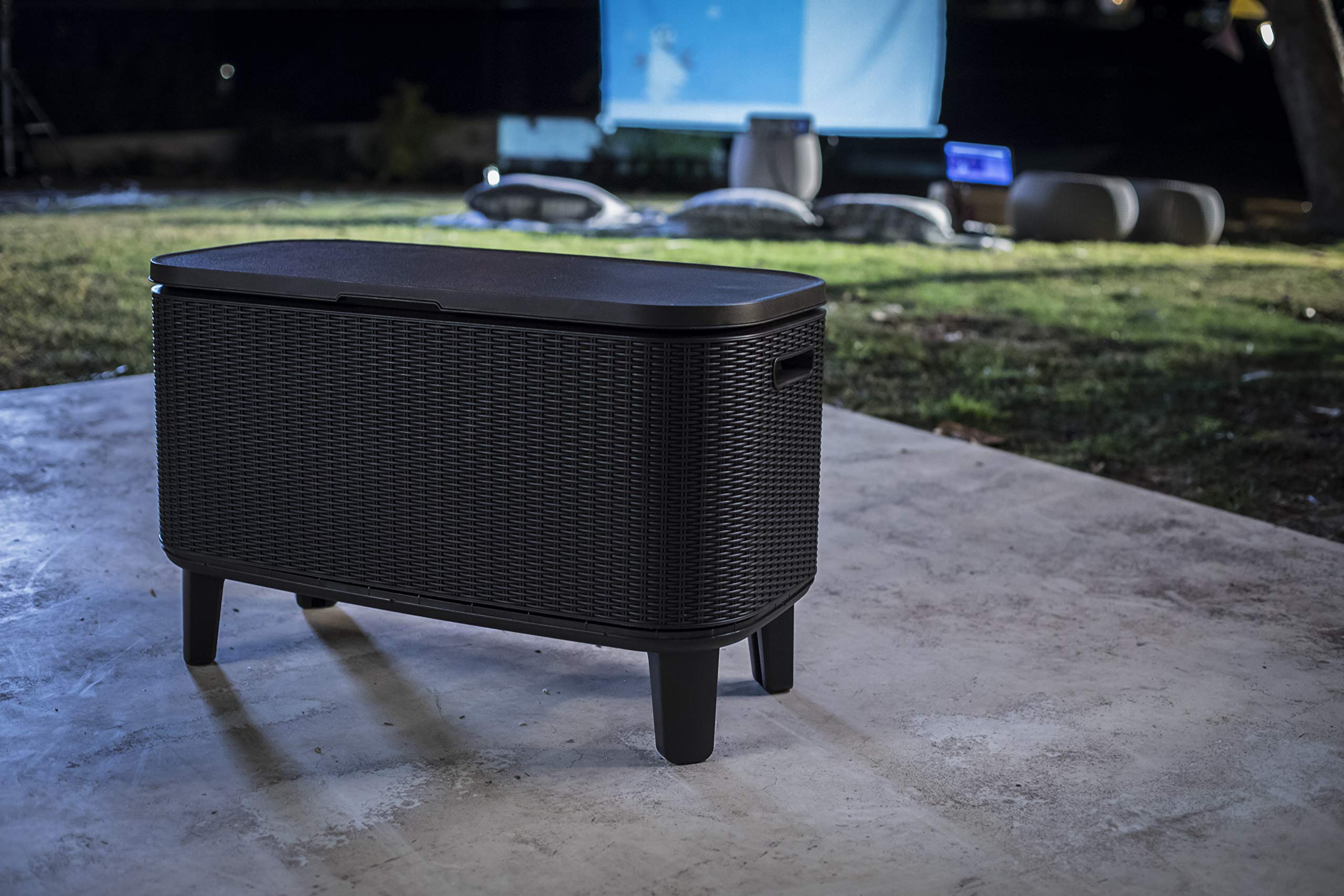 Keter Bevy BAR Cocktail Table, Polypropylene, Anthracite Grey