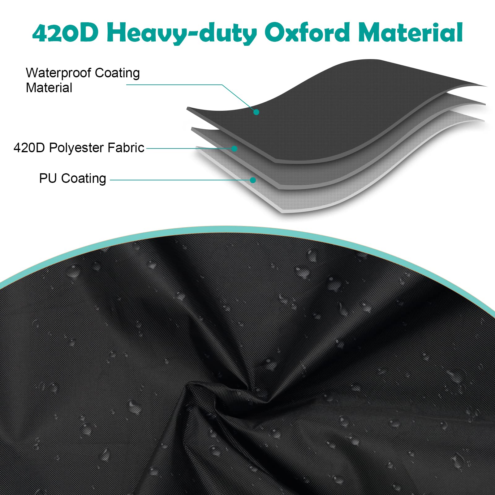 Outdoor Prep Table Cover for Keter Unity XL, Windspeed 420D Patio Table Cover 52in for Keter Unity XL, Waterproof (133x90x57cm)