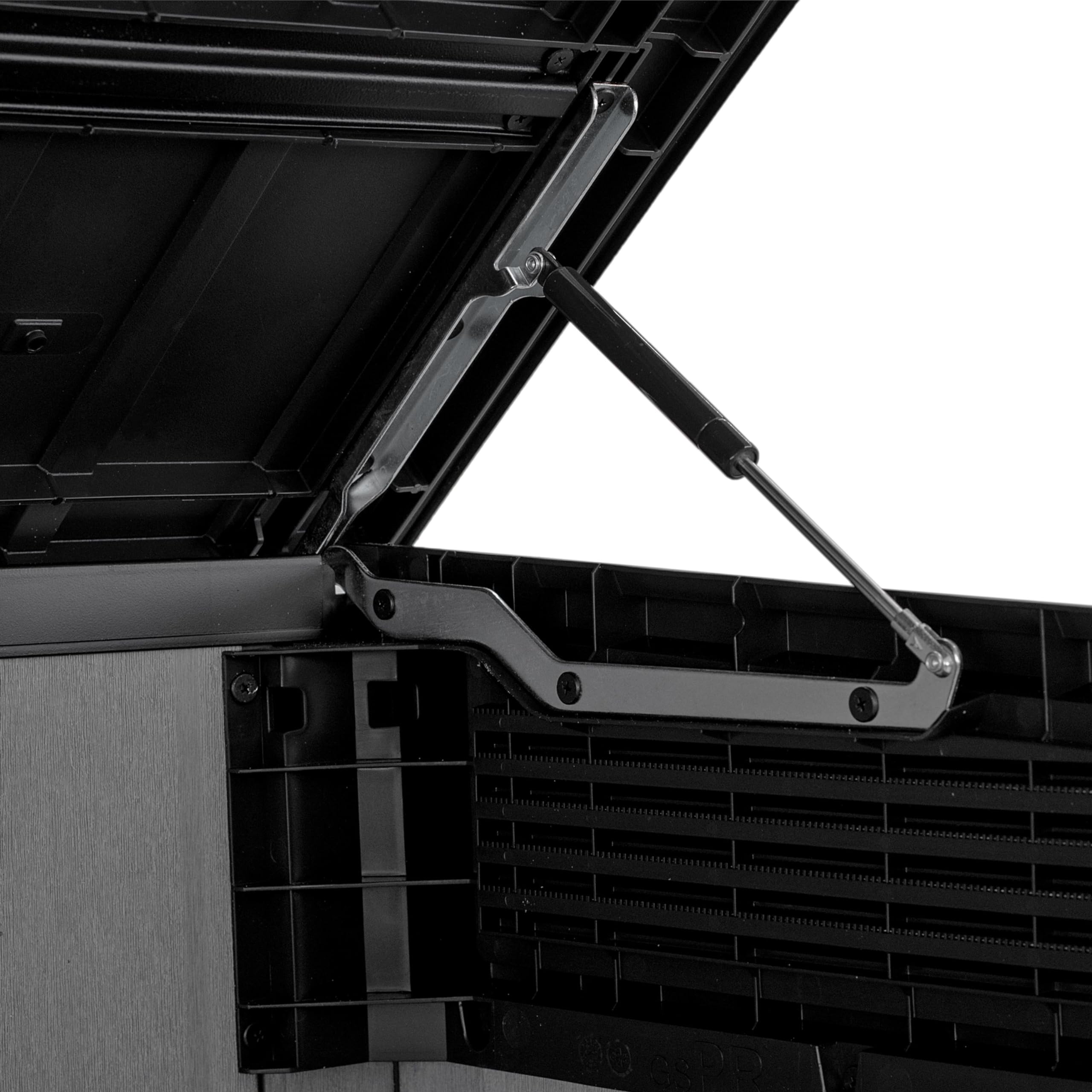 Keter Grande Store Outdoor Double Door Garden Furniture Storage Shed Grey Duotech+ Wood Look and Feel | Fade Free | All Weather Resistant | Safe and Secure | Zero Maintenance