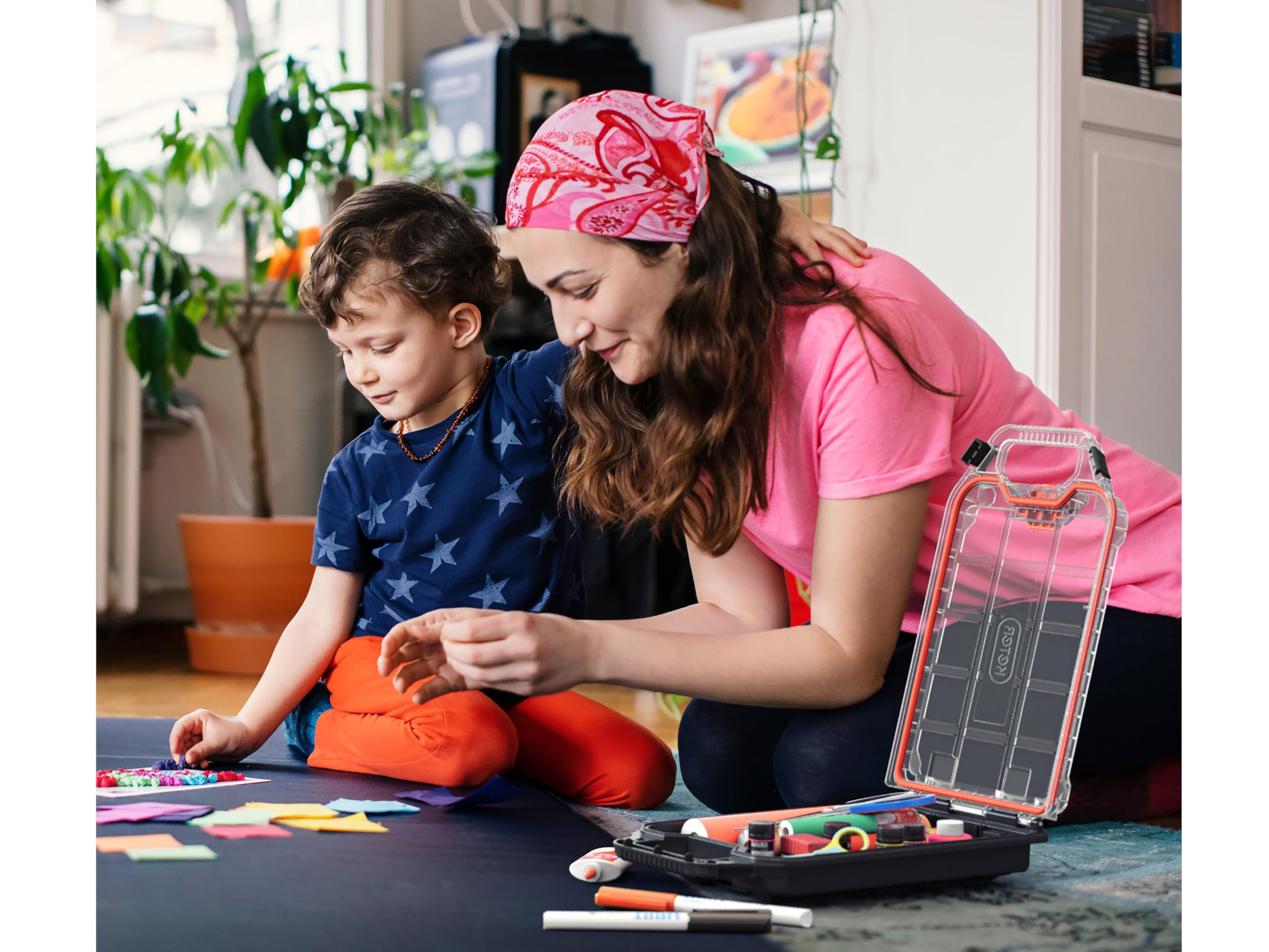 Keter Stack n' Roll Modular DIY Half Organiser, Removable Bins, Stackable, Lightweight, Durable, Water Resistant, Black