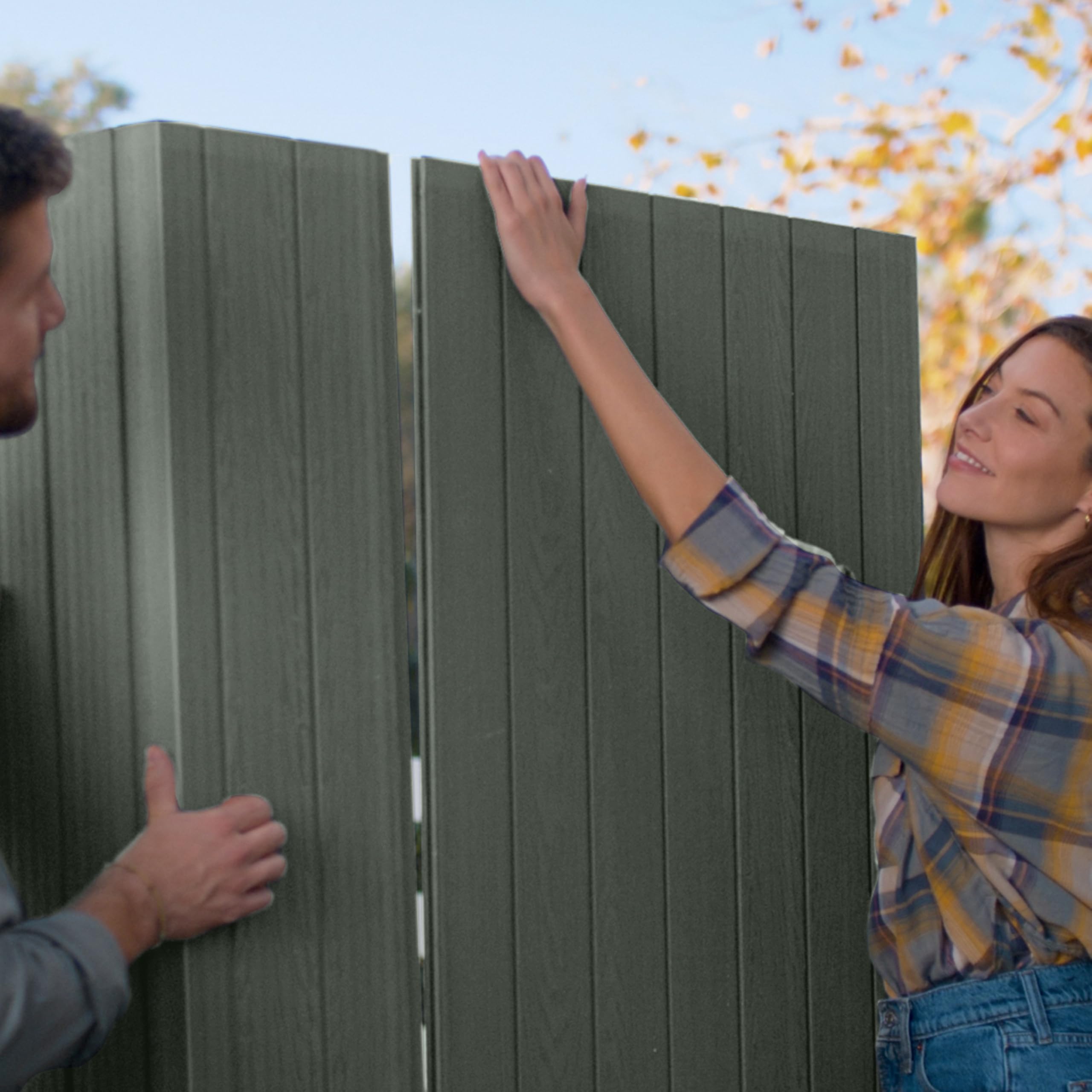 Keter Darwin 6x8ft Outdoor Resin Garden Shed – Green Evotech+ Wood-Look | Waterproof Resin Storage for Tools & Bikes | Double Doors | Lockable | 15 Yr Warranty | Zero Maintenance