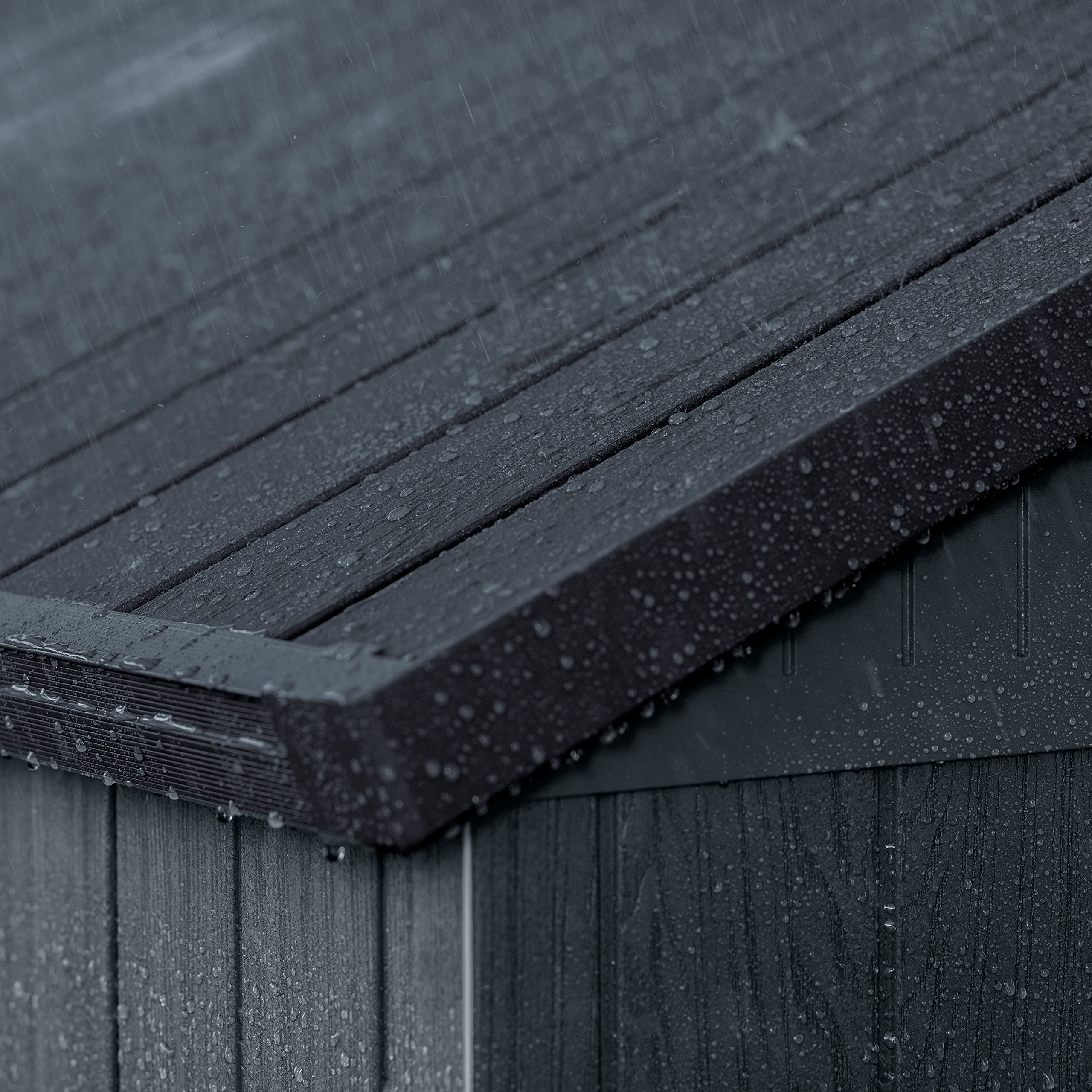 Keter Darwin Outdoor Apex Double Door Garden Storage Shed 6 x 8ft Grey Evotech+ Wood Look and Feel | Fade Free | All Weather Resistant | Safe and Secure | Zero Maintenance | 15 year Warranty