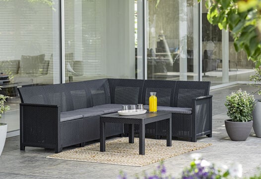 Emma 5 Seater Corner Set - Grey
