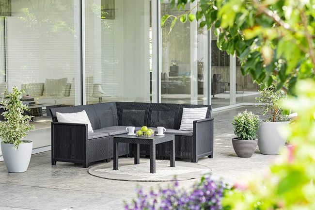 Emma 5 Seater Corner Set - Grey